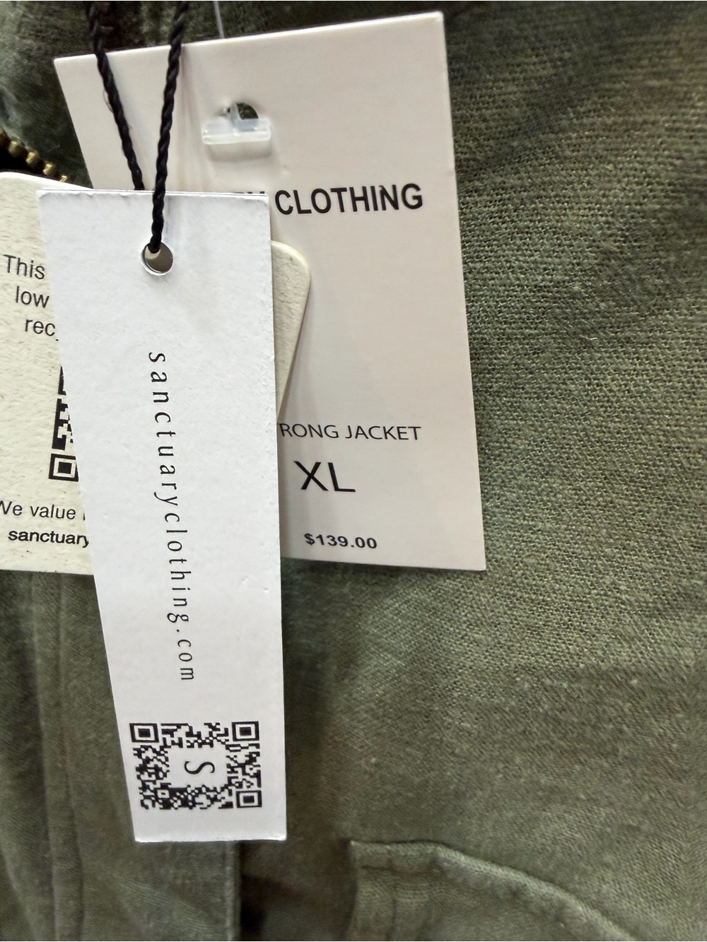 Sanctuary Armstrong Sage Green Linen Blend Utility Jacket XL NWT - Picture 12 of 13